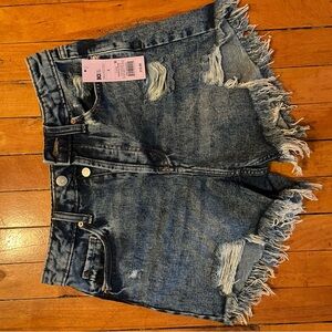 Distressed Denim Shorts